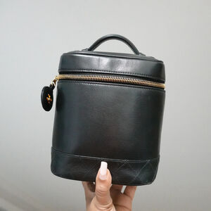 Chanel Vintage Vanity Case Black Caviar Leather
